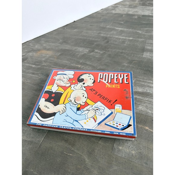 The American Crayon Company Other - Vintage Popeye Paints Tin American Crayon Company King Features Art Set